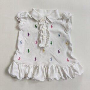 Ralph Lauren Baby Girls 3 Month Polo Summer Dress White Embroidered Logo